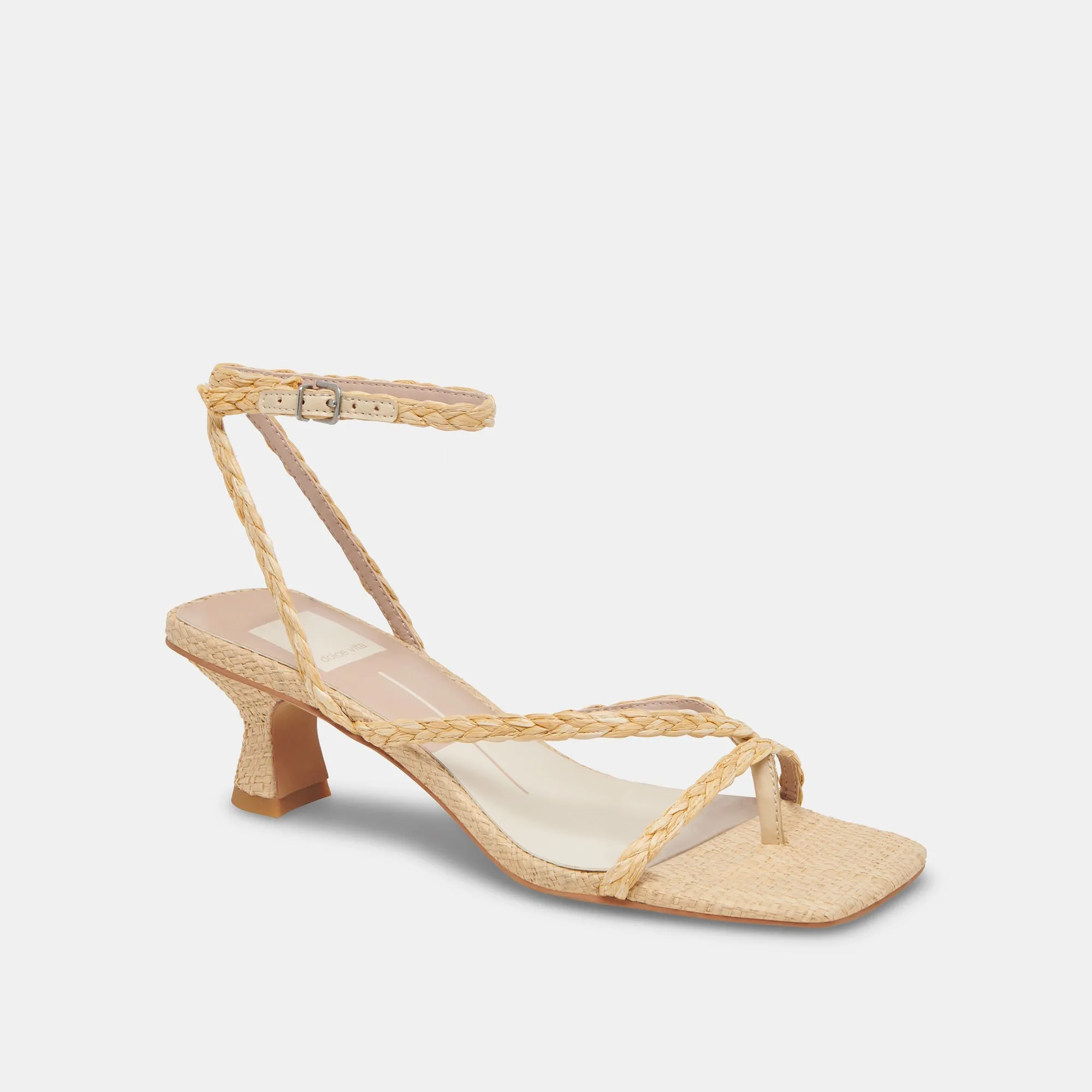 BAYLOR HEELS LT NATURAL RAFFIA - re:vita