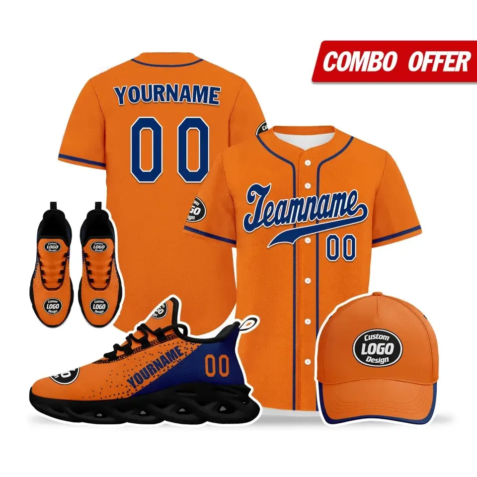 Custom Orange Jersey Maxsoul Shoes And Hat Combo Offer Personalized,ZH-24020090