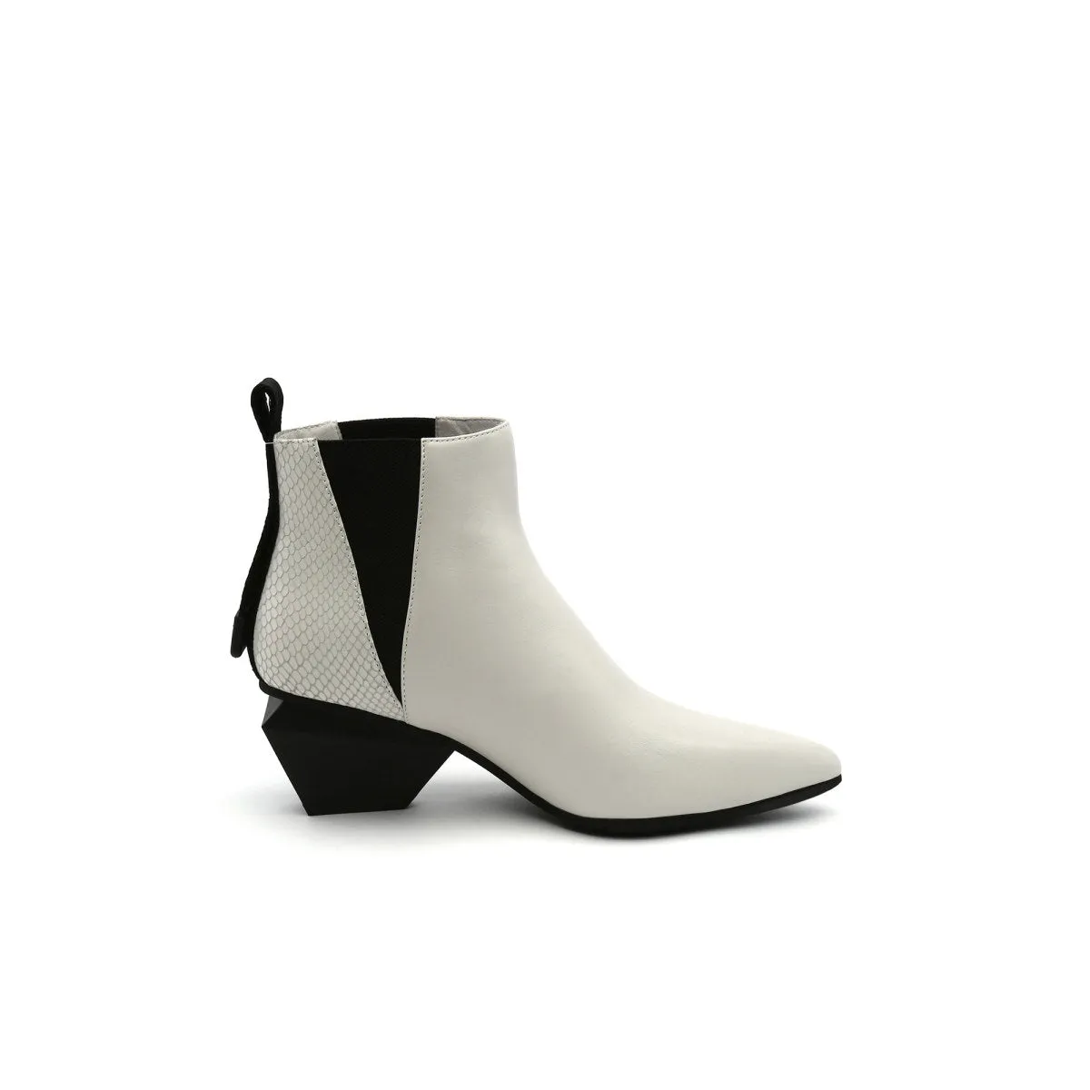 Futuristic Paneled Ankle Boots