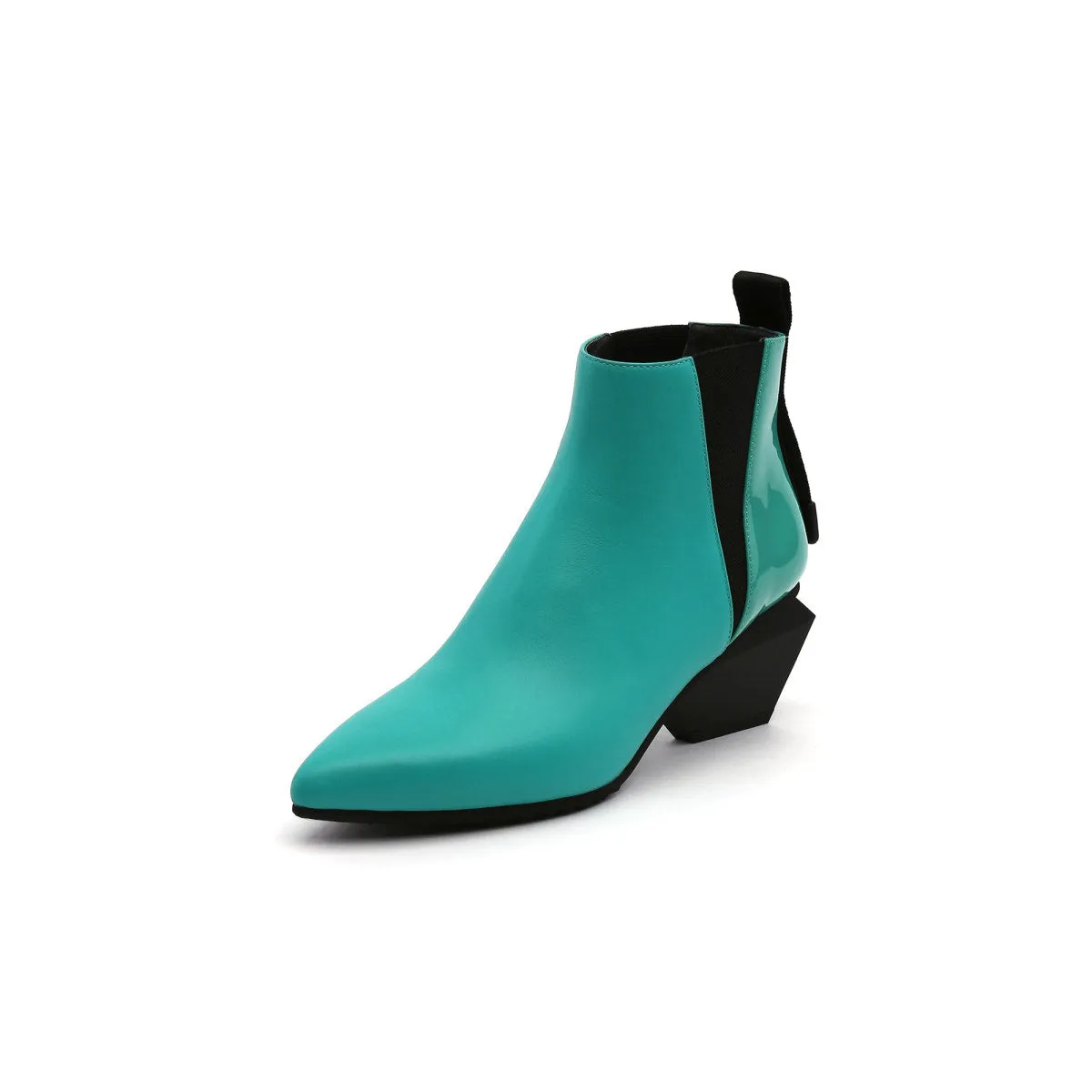 Futuristic Paneled Ankle Boots