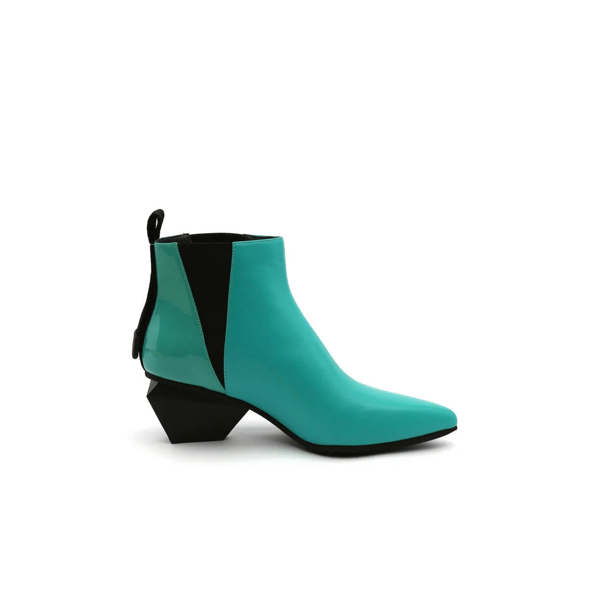 Futuristic Paneled Ankle Boots