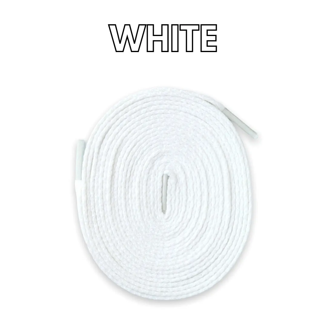 Jordan 1 Laces Basics Flat Thin - White Laces