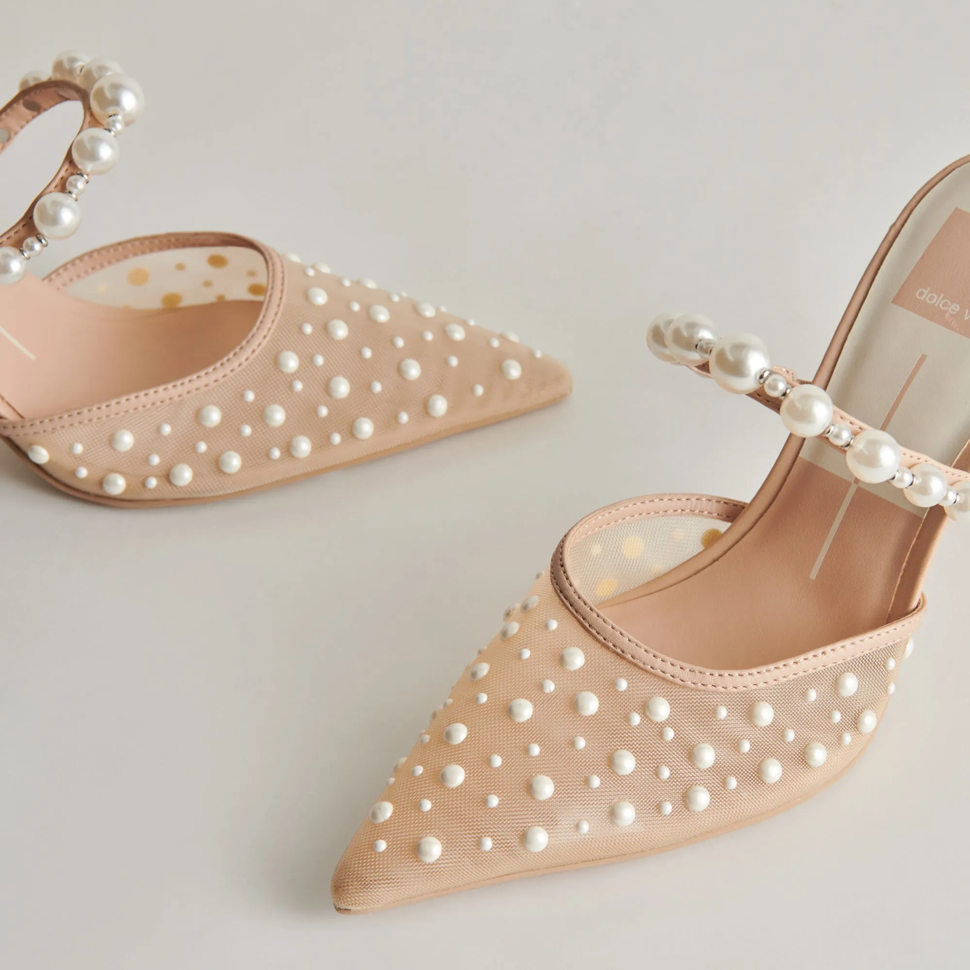 KATIK PEARL HEELS BLUSH MESH