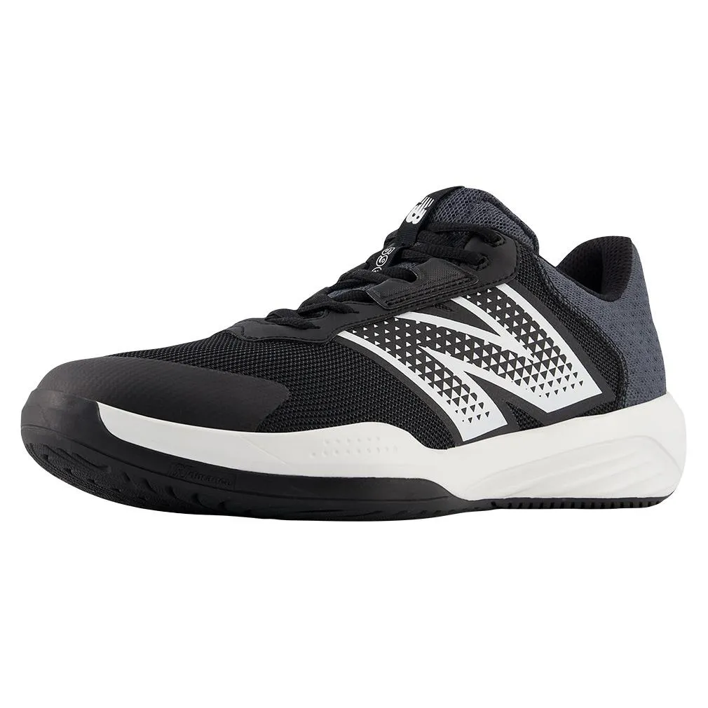 Men`s 696v6 2E Width Tennis Shoes Black and White