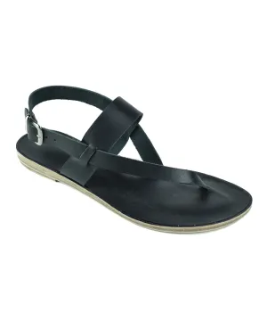 Pacific HWY - Soft Leather Thong Sandal | Black