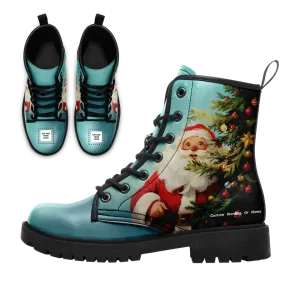 Personalized Santa Claus Boots, Custom Xmas Fashion Winter Boots, Holidays Cheer Gift