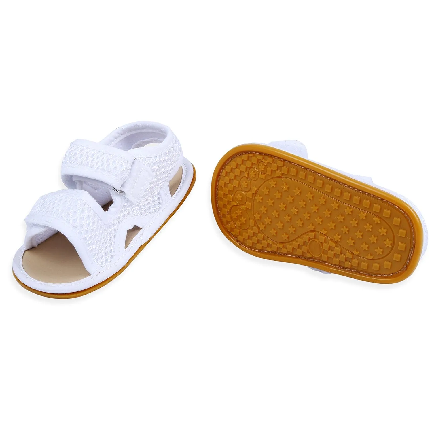 Solid Hookloop Comfortable Anti-skid Floater Sandals - White