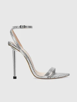 The Ford Sandal - Silver Snakeskin