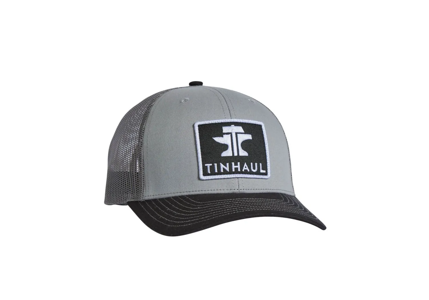 Tin Haul Unisex Anvil Embroidered Patch Grey Cotton Blend Trucker Cap