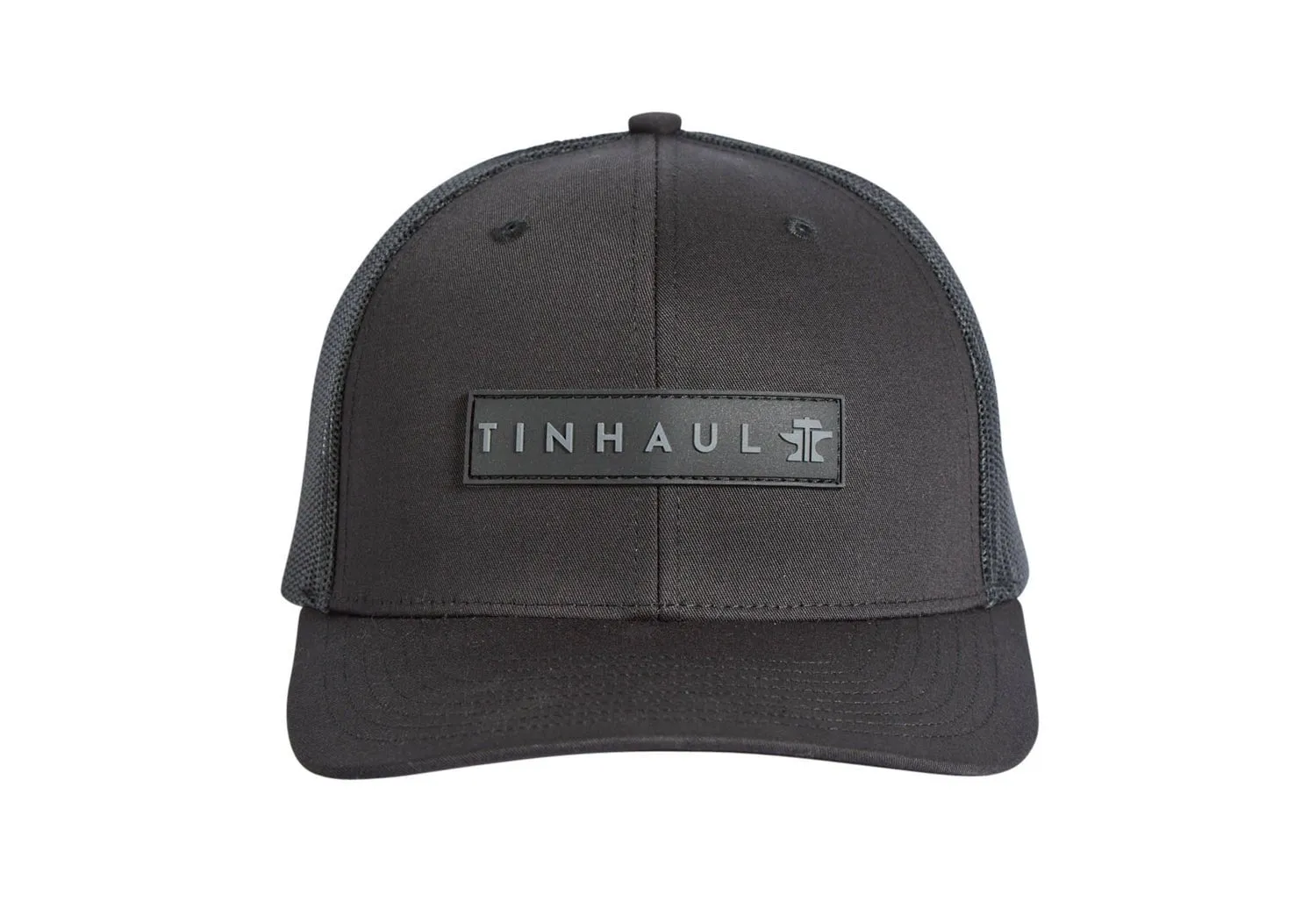 Tin Haul Unisex Rubber Patch Black Cotton Blend Baseball Cap Hat