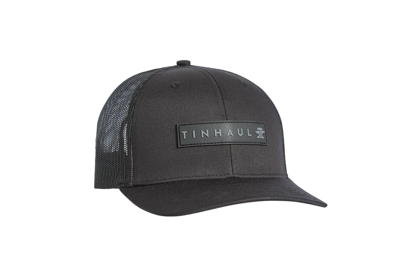 Tin Haul Unisex Rubber Patch Black Cotton Blend Baseball Cap Hat