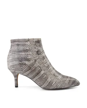 Valentine Reptile Leather Bootie - GREY