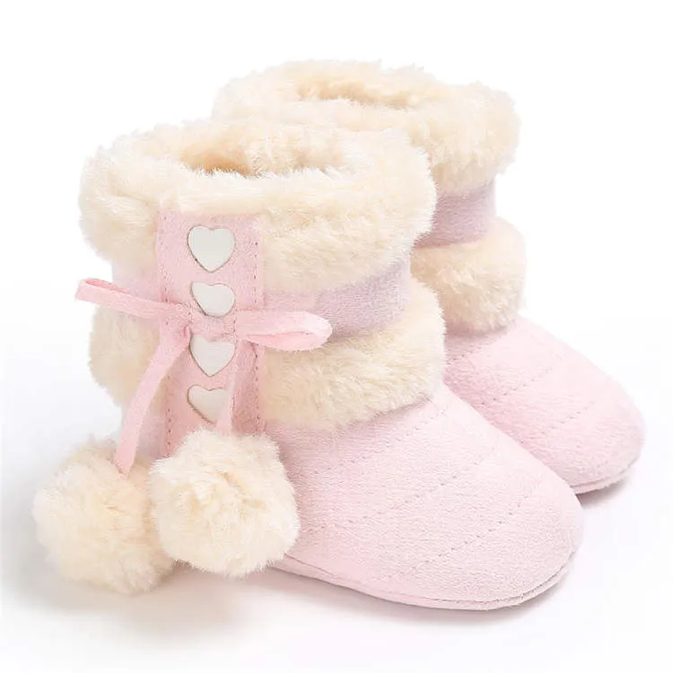 Warm Plush Cotton Rubber Kids Soft Sole Boots