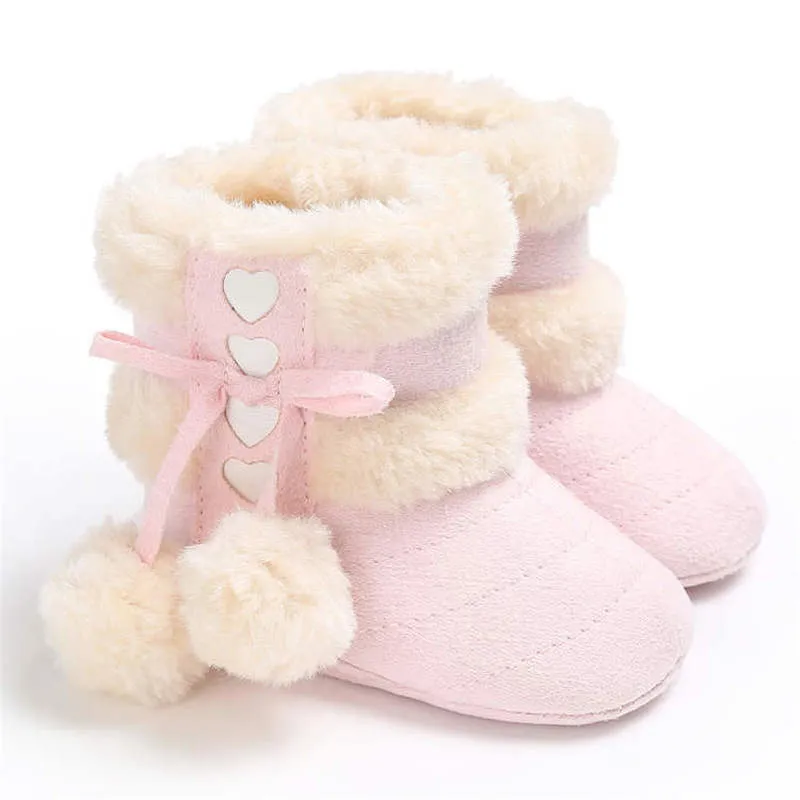 Warm Plush Cotton Rubber Kids Soft Sole Boots