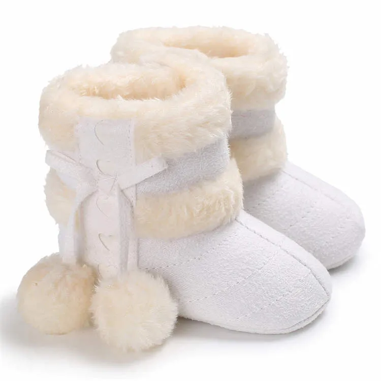 Warm Plush Cotton Rubber Kids Soft Sole Boots