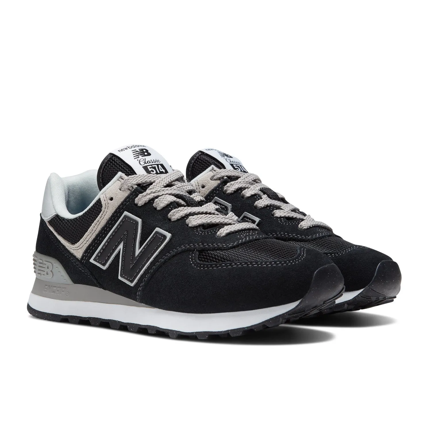 Women's New Balance 574 Core Color: Black with White