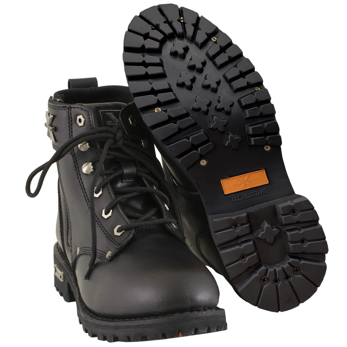 Xelement 1505 Men's Black Advanced Lace-Up Motorcycle Boots